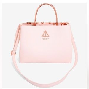 Loungefly Harry Potter Pink Rose Gold Deathly Hollows Elder Wand Handbag